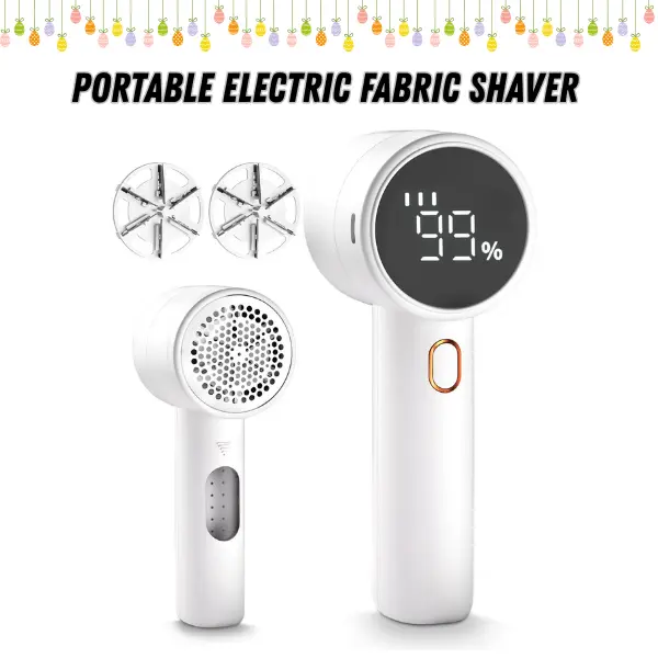 Cordless Handheld Electric Fabric Shaver - 7.4oz Rechargeable Multi-Speed Lint Remover with LED Digital Display, Dual-Protection Defuzzer for Clothes, Blanket, Couch, Portable Plastic Automatic Easter Gift