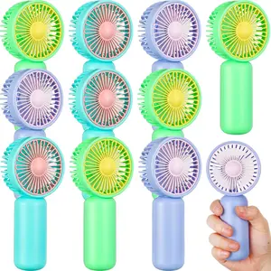 12 count Mini Fans Portable Handheld Fan Bulk  Operated Personal Small Fans  Eyelash Hand Fan for Wedding Summer Travel Camping, Not Included   (,Green,Blue)