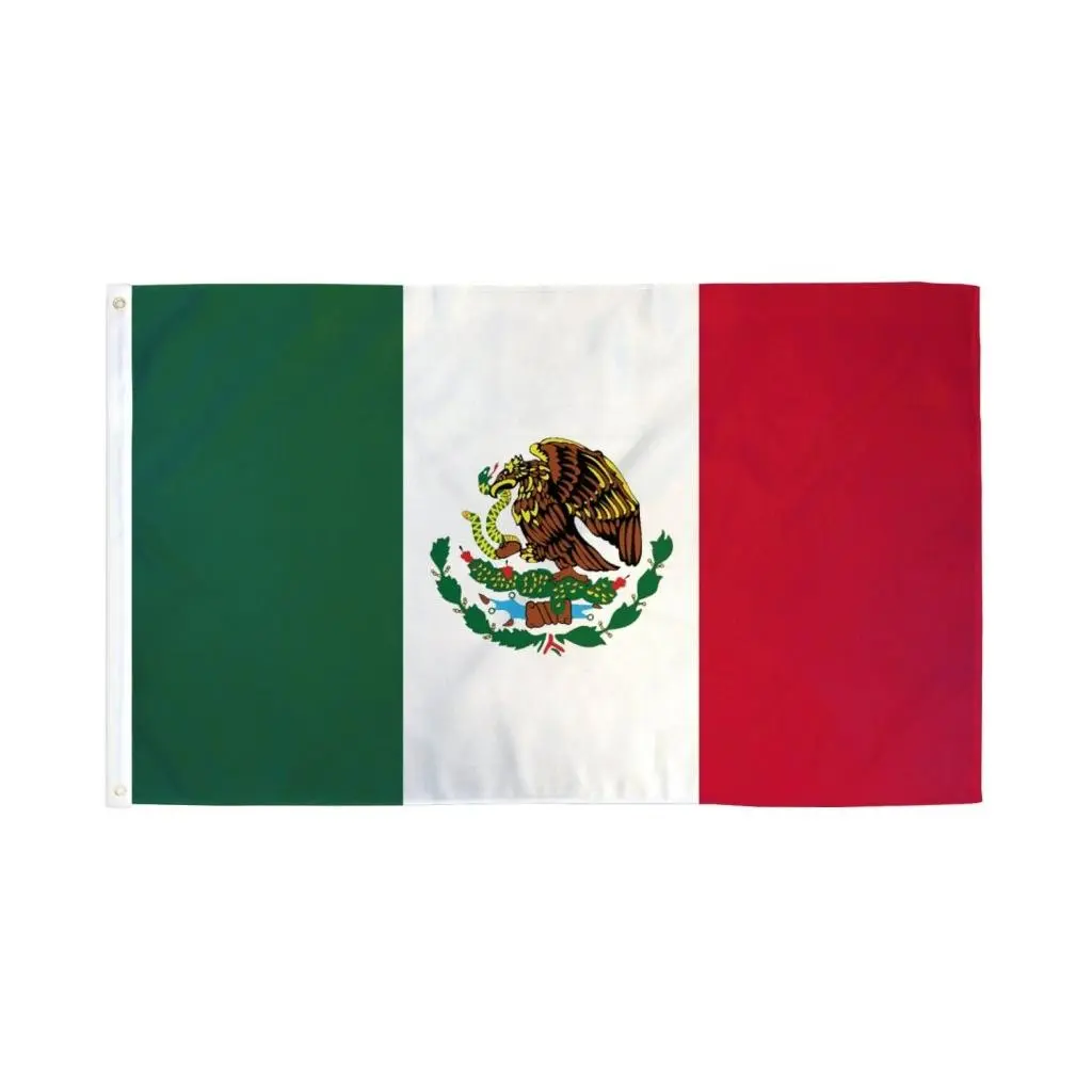 Mexico Flag Rectangular Print Banner (2x3ft), Polyester Material, Dye Sublimation Printing, High Pigment Density, Bold Colors, Header Tape, All-Seasons Home & Festive Decor Supply