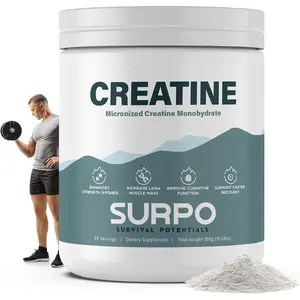 SURPO Micronized Creatine Monohydrate 300gm Unflavored for Superior Absorption & Faster Recovery Dietary Supplement