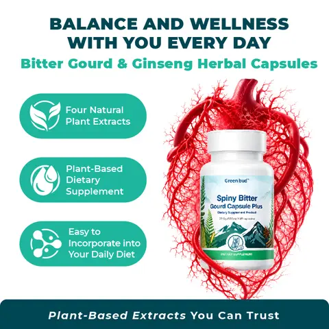 Green Bud 9 Spiny Bitter Gourd Herbal Capsules Contain Extracts of Bitter Gourd, Cinnamon, Ginseng, and Mulberry Leaves, etc#SohoChic