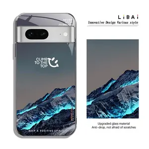 Suitable for [Google Pixel 7] High-end business snow mountain scenery electroplating glass mobile phone case-888