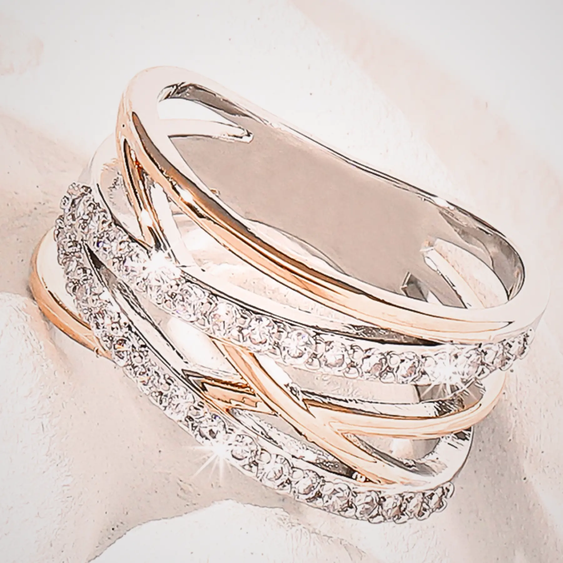 CZ Decor Ring for Women – Shiny Cubic Zirconia Fashion Ring for Daily & Party Wear