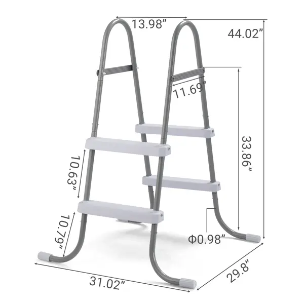 2-Steps,33in,White and Grey