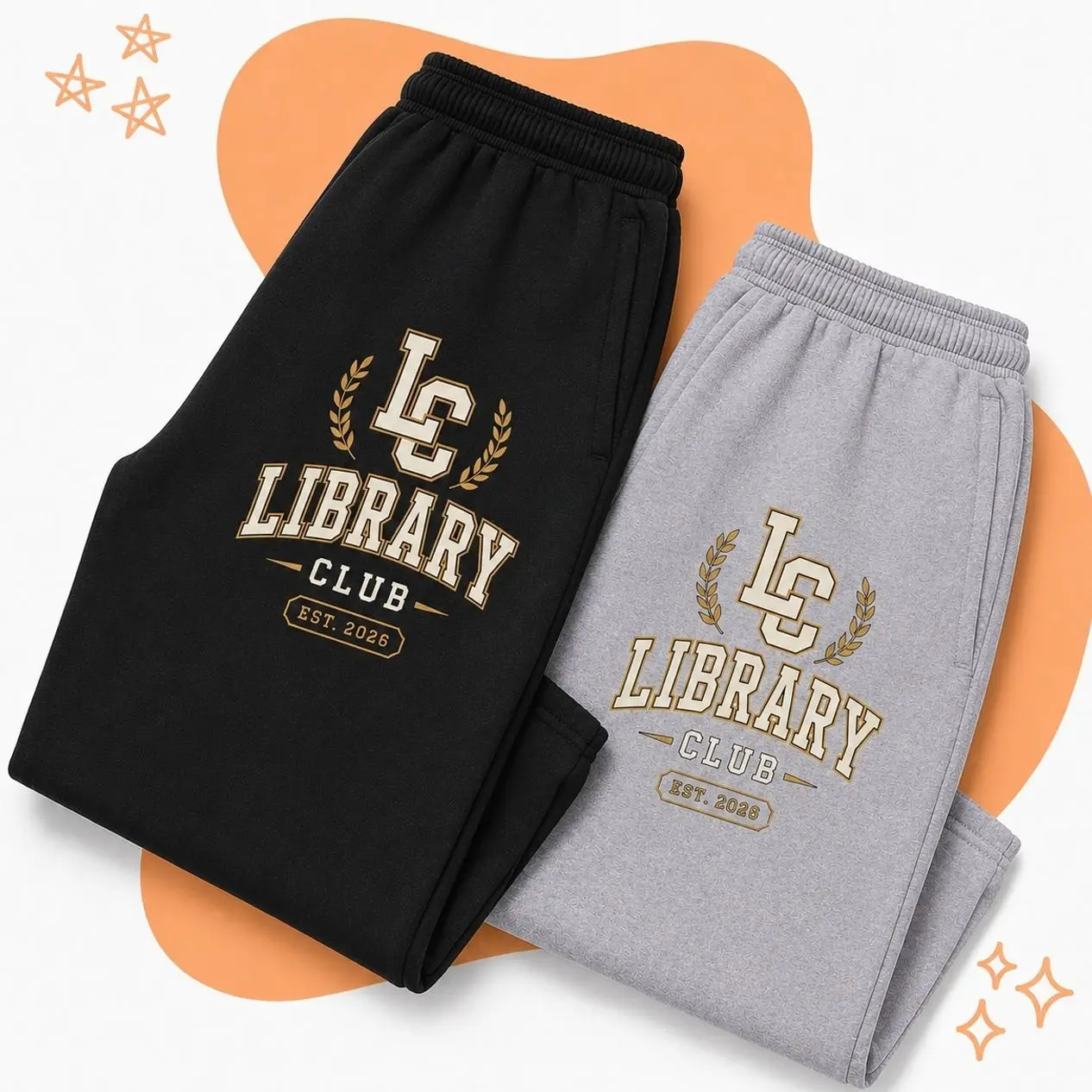 Library Club Sweatpants for Men and Women, Oversized Fleece Joggers, Soft Cotton Blend, Elastic Waist, Relaxed Fit, Y2K Streetwear Style, Cozy Lounge Pants, Perfect for School, Gym, Travel and Everyday Wear V