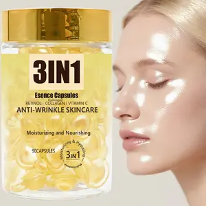 Cosnyce Three-In-One Multi-Effect Facial Serum Capsules with Hyaluronic Acid and Retinol Skincare, Moisturizing & Firming, Hydrating, Hydrate, Face Serum Capsules