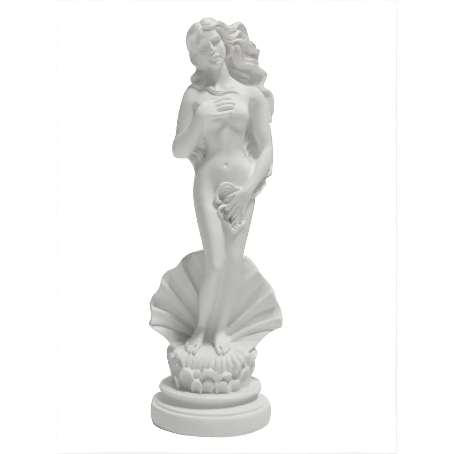7.6 Inch Aphrodite The Birth of Venus Greek Roman Goddess Collectible Statue, Handmade Artificial Resin Art Figurine, Classical White Home & Office Decor, Collectible Statues, Artificial Resin Statues
