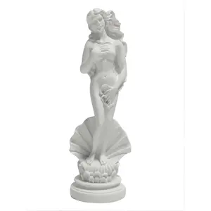 7.6 Inch Aphrodite The Birth of Venus Greek Roman Goddess Collectible Statue, Handmade Artificial Resin Art Figurine, Classical White Home & Office Decor, Collectible Statues, Artificial Resin Statues