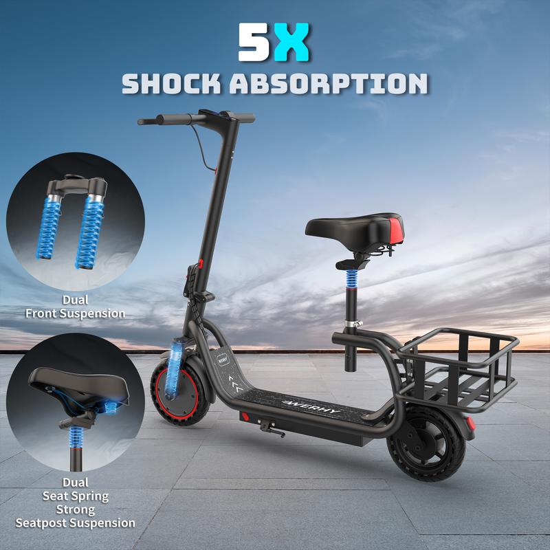350W Electric Bicycle, LED display, 8.5-inch puncture-resistant tires, top speed 19 mph, range 16/28 miles, equipped with LED lights for portable commuting