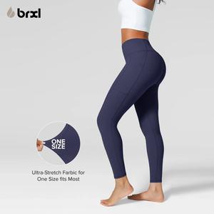 ​​BRXL High Waist Yoga Pants One Size Fits Most Women Workout Leggings Fabric with Side Pockets Tummy Control Squat Proof 4-Way Stretch Non See Through Moisture Wicking High Waistband for Gym Running Travel Lounge Everyday Wear Comfort Fit  LOVE,summerwin