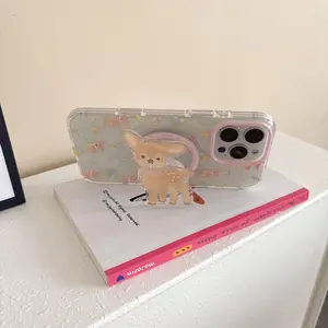 Cute Deer Pattern Phone Case, Decorative Phone Protector Cover, Phone Accessories Compatible with iPhone 13 14 15 Pro Max, Casing