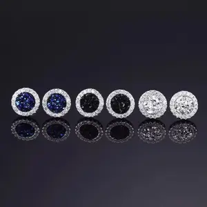 Magnetic Stud Earrings, Fashionable Rhinestone Decor Earrings for Men & Women, Trendy All-match & Exquisite Jewelry for Birthday Gift Cubic Zirconia men's earrings