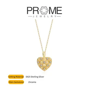 （TY105）S925 Sterling Silver Personalized Heart Pendant Necklace - Sparkling Inlay, Fashionable Design, Ideal Gift for Women’s Daily Wear