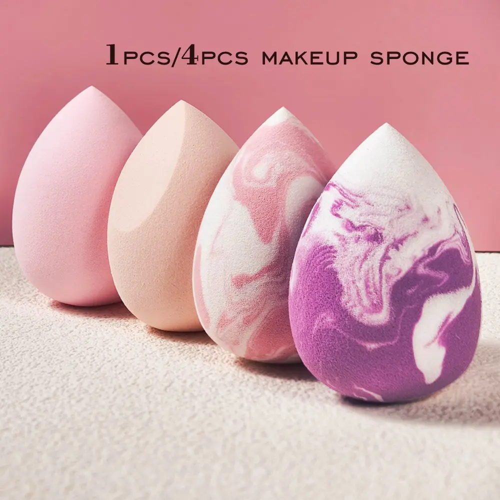 1/4pcs Makeup Sponge, Beauty Sponges, Soft Multi-Functional Foundation Applicator for All Skin Types to Achieve Flawless Makeup Finish