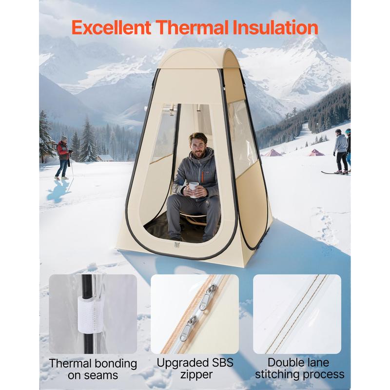 VEVOR Pop up Sports Tent,  , 47x47 in Clear Bubble Tent for 1 Person, Waterproof Outdoor Pod with Floor Mat & Top Cover, Garden Igloo Dome Tents Camping Shelter for Events Fishing Cheering