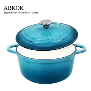 24cm Enamel Cast Iron Round Pot, Cookware, 4L/4.2 Quart Dutch Oven with Lid, Ideal for Baking Bread, Stew, BBQ, Braising, Home Kitchen Choice