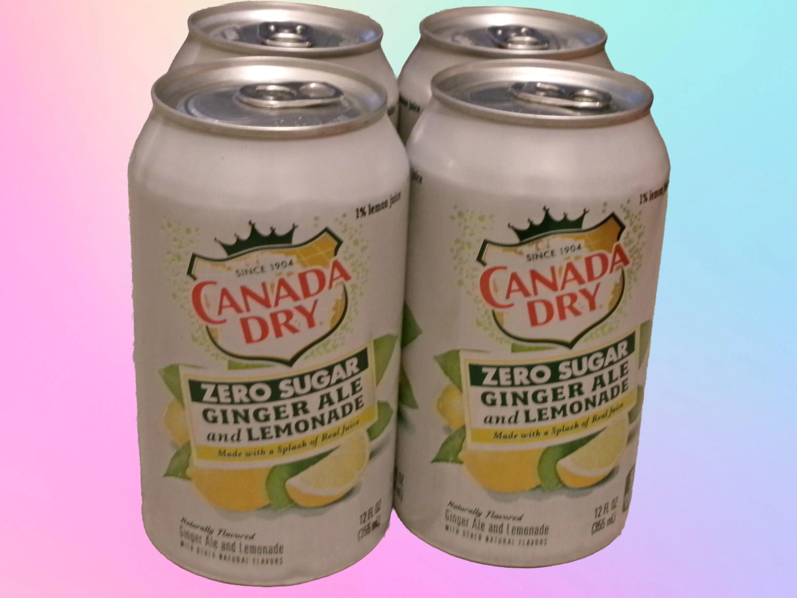Refreshing Canada Dry Zero Sugar Ginger Ale & Lemonade (4 Cans)