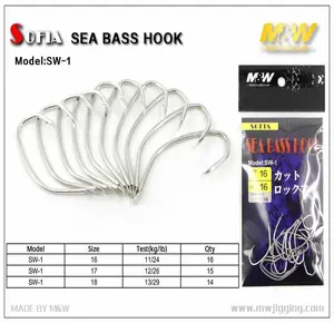 M&W International Fishing Hooks SOFIA Sea Bass Hook SW-1 for Saltwater Fishing