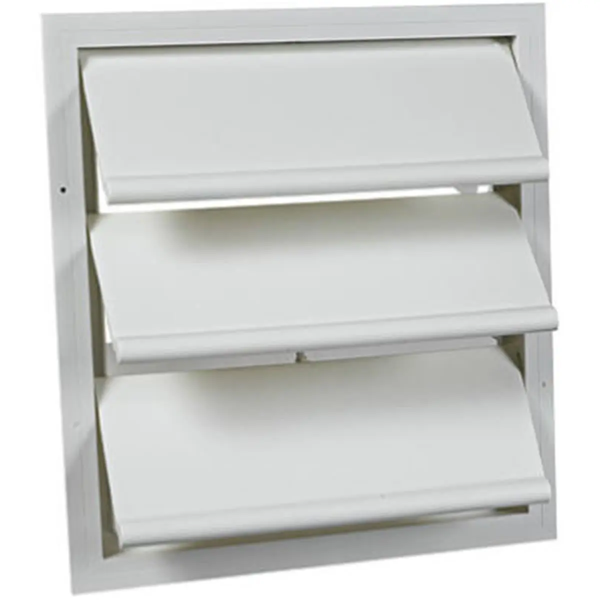 212 MAIN Automatic Window Gable Shutter - White Plastic Household Appliance Part, 19.5x18x2 in, with Automatic Louvres, Vent Functionality