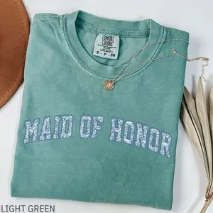 Comfort Colors Maid Of Honor Shirt, Toile Floral Maid Of Honor Tee, Bachelorette Shirts, Getting Ready Outfit,MOH Proposal Gift,Wedding Gift - Lauriel Designs
