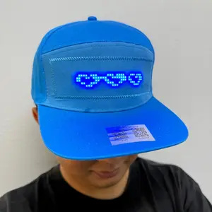 LED Hat with Customizable Image & Text, Bluetooth-compatible Controlled LED Display, Perfect for Parties, Advertisements, Festive Celebrations, Customizable Hats