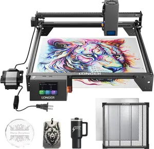 Longer RAY5 20W Laser Engraver with Air Pump and 17.3"x 17.3" Honeycomb Working Table, DIY Laser Engraver for Wood and Metal, Paper, Acrylic, Glass, Leather