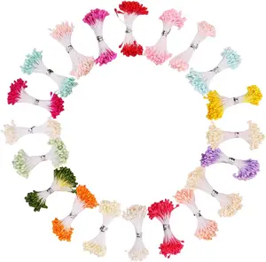20 Bundles 1700 Pieces Assorted Color 3mm Pearl Flower Stamen for Card Making Decoratiaon