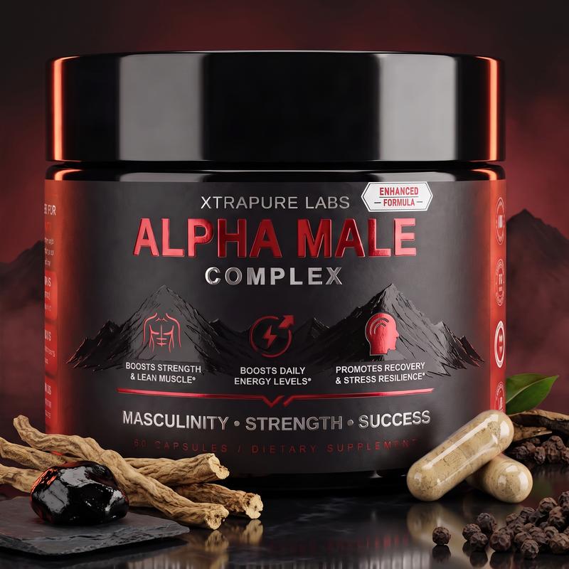 Alpha Male Complex – Clinically Dosed High Potency Men's Health Supplement | Tongkat Ali, Shilajit, Turkesterone & More