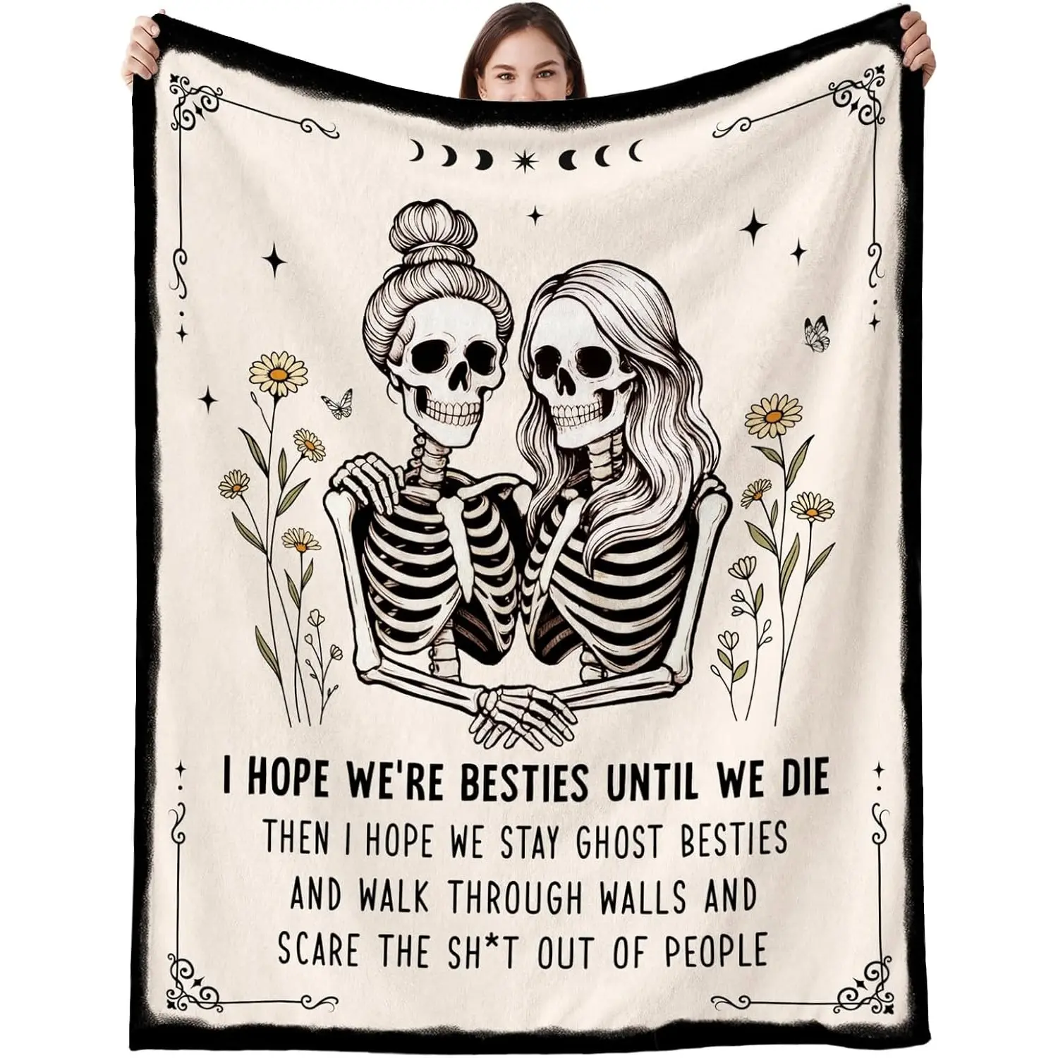 Bestie Gifts for Women, Flannel Soft Best Friend Blanket, 50" x 60" | Flannel Soft Best Friend Friendship Blanket Decor, Best Friend Christmas Birthday Gifts for Women, Bestie Gifts for Women