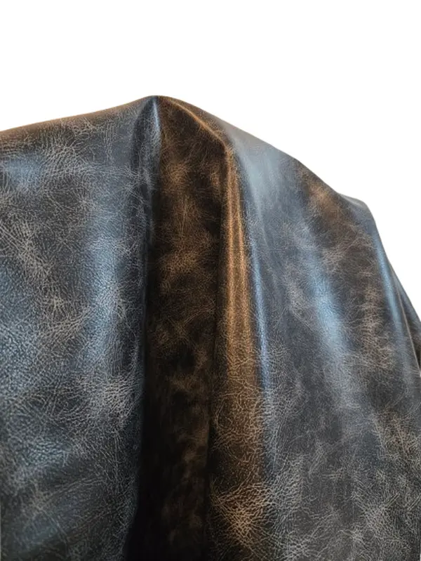 Black Vintage Distressed Vintage Faux Vegan leather