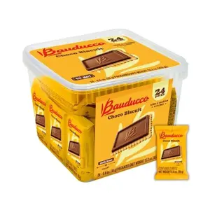 Choco Biscuit Cookies – Crispy Chocolate-Covered Biscuits, Individually Wrapped for Snacking, Dessert, and Lunch Boxes, 15.2 oz (Pack of 24)