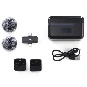 Wireless Lavalier Microphone for IPhone/Android/Camera 2 Pack Plug & Play Lapel Mic with Noise Reduction for Video Recording Vlogging Interview