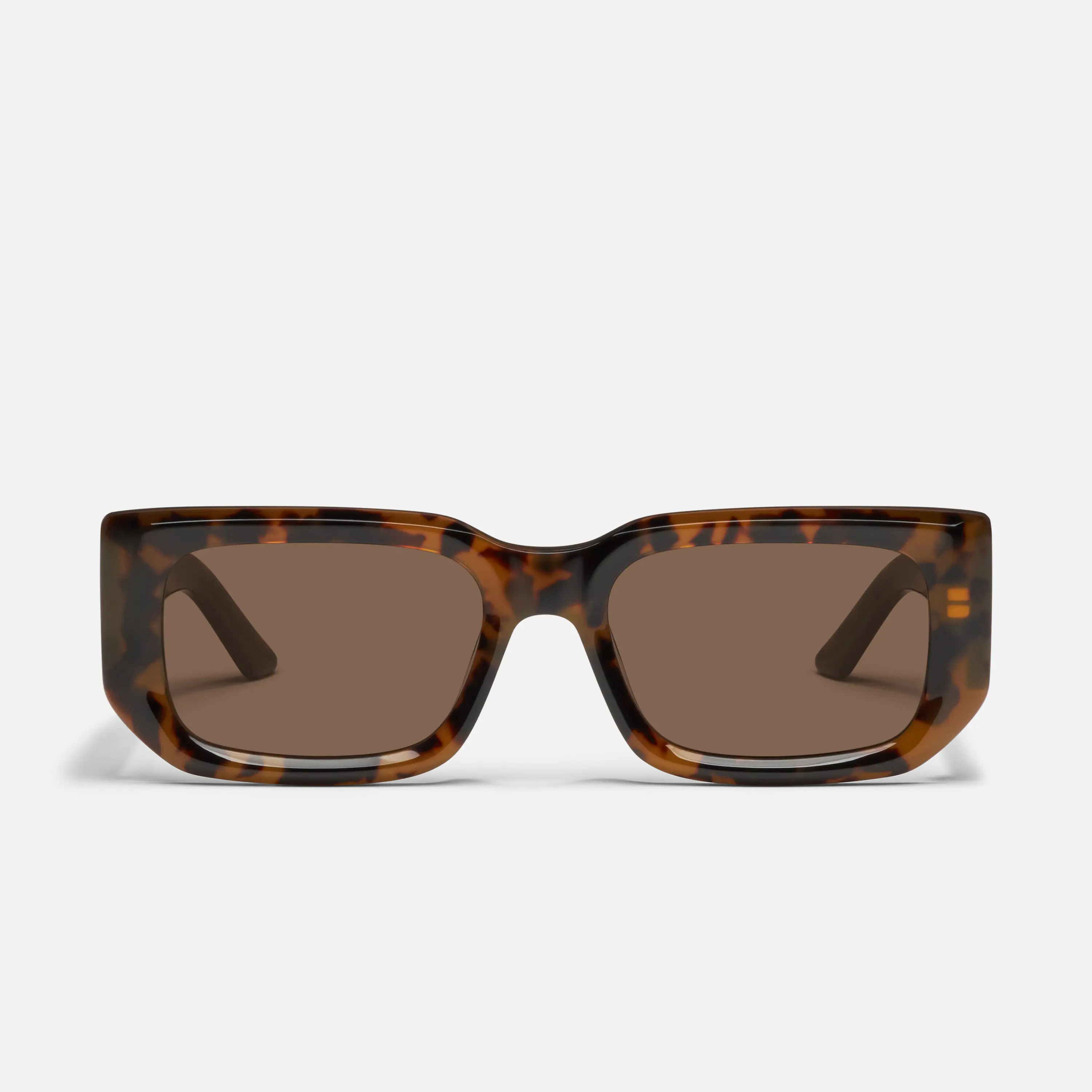 QUAY AUSTRALIA TELL ME MORE Sunglasses - Adjustable Rectangular Acetate Frame with Universal Nose Pads & Tall Arms