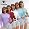 TELALEO Women's 5-Pack Long Sleeve Breathable Workout Shirts - Exercise Activewear, Daily Wear Sportswear, Workout Sets for Yoga, Gym Fitness