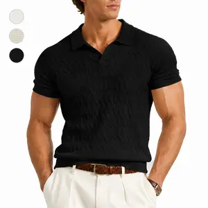#SummerVibes 2026 Spring/Summer New Style Knitted Pullover Sweater Polo hort Sleeve Casual Business-Style Lightweight Polyester Fabric