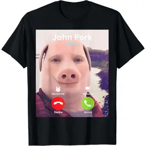John Pork Calling Decline Accept Incoming Call John Pork T-Shirt