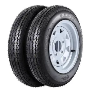 Garvee Upgraded 2 Pack of 4.80-12 4.80x12 Trailer Tires and Wheels with 12" Rims 4 Lug on 4" 6PR