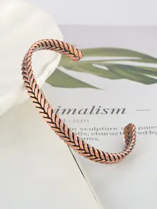 Handmade Copper Bracelet, High Quality Bracelet, Adjustable Texture Metal Jewelry Gift for Men & Women, All-Season Street Style Accessory