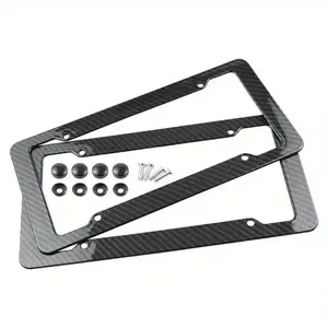 Universal Car License Plate Frame, 2 Counts with Screws, Automotive Exterior Decoration for Car, Truck, Suv, Carbon Plate, Car Accessories