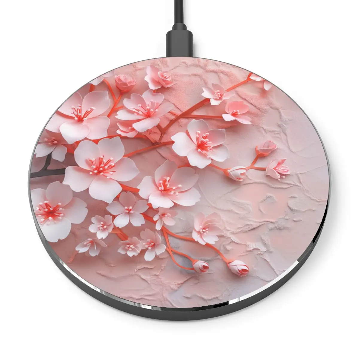 Pink Cherry Blossom Wireless Charger