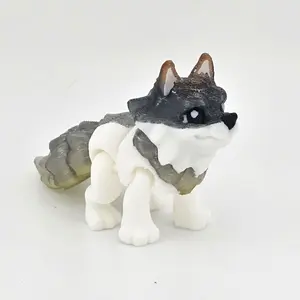 Prospect 3D - 3D Printed Mini Wolf Figurine – 2" Collectible Puppy Wolf, Articulated Tail, Multiple Colors