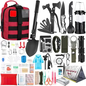Survival Kit, Gifts  Men Women Teen Boys, 252 pcs Survival Gear and Equipment Mini First Aid Kit  Car Home, Emergency Kit with System  Earthquake, Outdoor Adventure, Car Travel