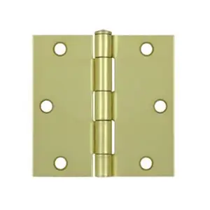 Deltana S35U4-R Threaded Metal Hinge, 3.5 x 3.5 in. Square Right-Hand Steel Hinge - US4, Threaded Metal Hinges