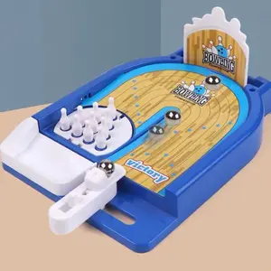 Children Bowling Toy Desktop Game Machine, Parent-Child Indoor Educational Interactive Game, Fun Twin Player Battle Toy