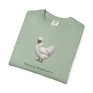 Graphic Tee: Chicken Dinosaur Theropoda Tyrannosaurus Science Tee for Science Nerds & Dinosaur Lovers Ultra-Soft Cotton Blend Crew Neck Short Sleeve Unisex Fit Perfect for Museum Trips & Casual Outfits