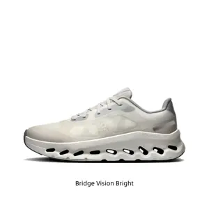 Light Gray Semi-Transparent Techwear Cushioned Shoes, Seamless Upper with Hollow Cloud Midsole Design