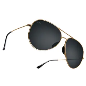 Tangle Free Aviator - Black Gold Polarized