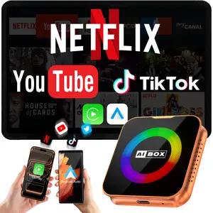 3-in-1 Wireless CarPlay Adapter & Android Auto Wireless Adapter, Plug & Play, Easy Setup, Supports Netflix, YouTube, TF Card, and More for Cars with OEM Wired CarPlay/Android Auto