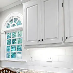 50 Pack (25 Pairs) Semi-Overlay 1/2 inch Self-Closing Face Frame Cabinet Hinges Matte Black Half Wrap-Around Kitchen Cabinet Door Hinges Face Mount Cabinet Hardware