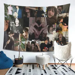 Finn Wolfhard Inspired Peach Skin Tapestry, Vibrant Print, Lightweight and Easy to Hang, Tapestry Wall Hanging, Suitable for Bedroom, Living Room, Dorm Decor, Perfect for European and American Back-to-School Season, Exquisite Gift for Easter